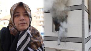 Alevlerin Arasına Girip Çocuklarını Kurtardı