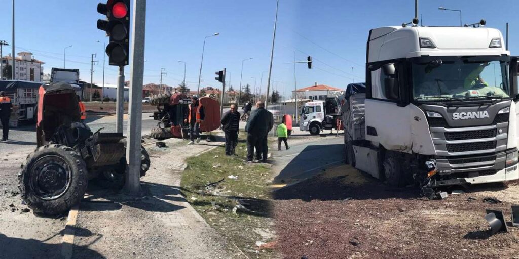 yuklu-tir-traktoru-bicti-gecti!