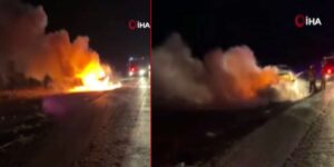 Ankara-Kırıkkale yolunda korku dolu anlar: Seyir halindeki araç bir anda alev topuna döndü!