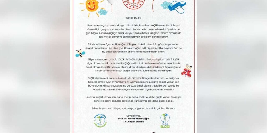 bakan-memisoglu,-2-bin-36-saglik-elcisine-mektup-gonderdi,-23-nisan-ulusal-egemenlik-ve-cocuk-bayrami’ni-kutladi