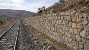 ANKARA KAYSERİ HATTI KM:88+000-89+000 ARASINDA TAŞ DUVAR YAPILMASI
