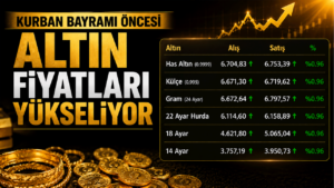 Bayram öncesi altın fiyatları yükselişte