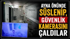 Ayna önünde süslenip, güvenlik kamerasını çaldılar
