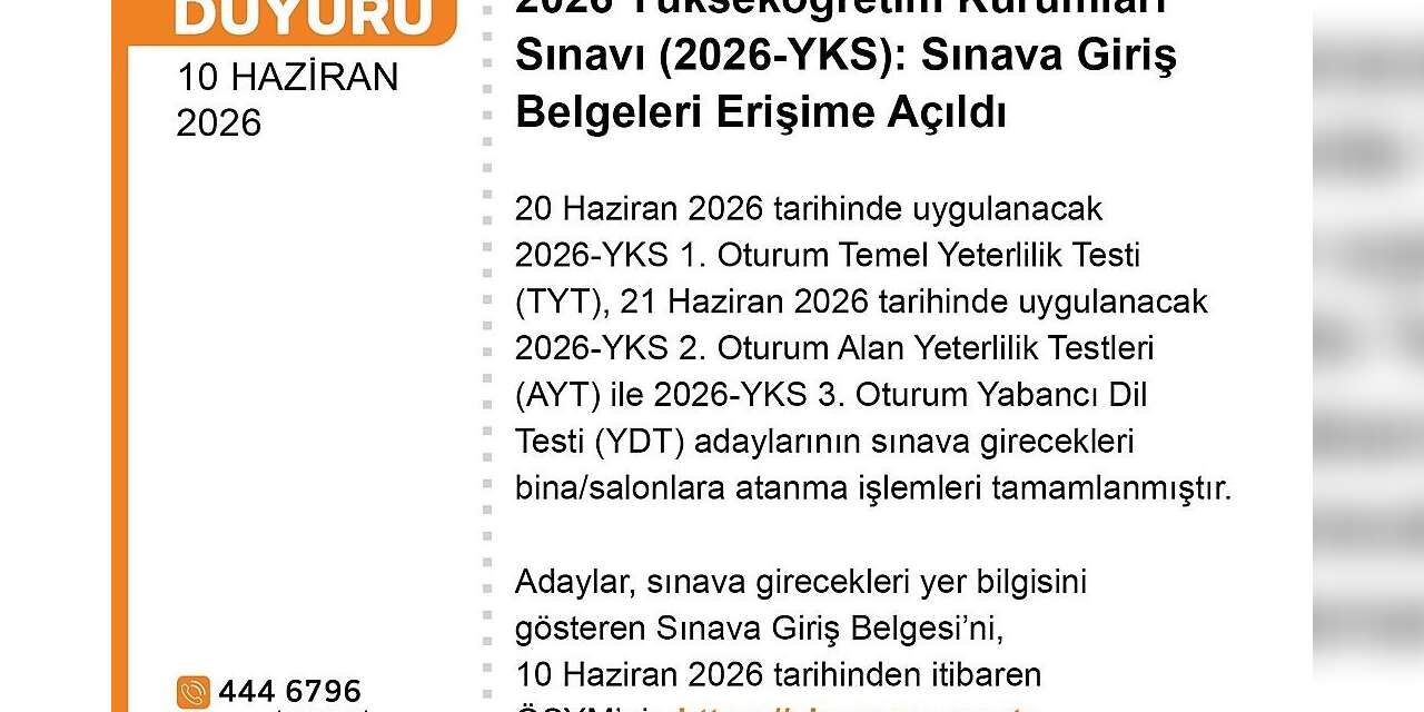 yks-giris-belgeleri-erisime-acildi