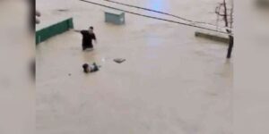 Sel sularına kapılan yaşlı adamı son anda kurtardılar