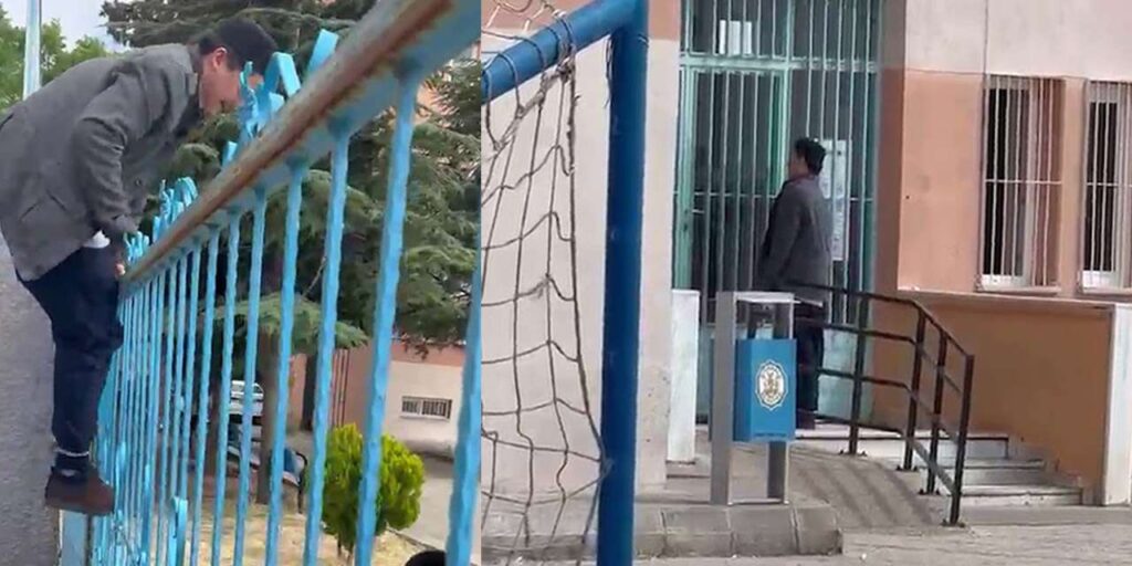 kirikkale’de-yks’de-film-gibi-anlar:-2-dakika-gec-kaldi,-demir-kapidan-atladi-ama-iceri-giremedi