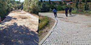 Armutlu köyünde kilit parke mesaisi başladı: İl Genel Meclis Üyesi İçkedal çalışmaları yerinde inceledi