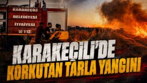 Karakeçili’de Korkutan Tarla Yangını