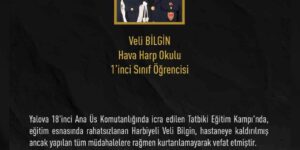 Hava Harp Okulu öğrencisi Veli Bilgin eğitim sırasında rahatsızlanarak hayatını kaybetti