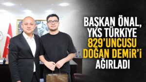 Başkan Önal, YKS Türkiye 829’uncusu Doğan Demir’i ağırladı