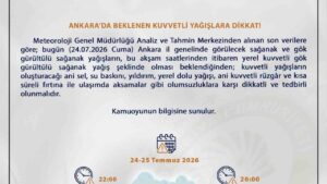 Meteoroloji’den sağanak uyarısı