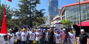 Doruk Madencilik işçileri şirket önünde eylem başlattı
