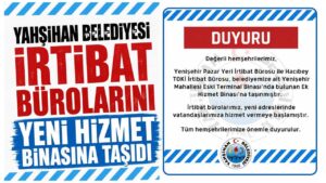 Yahşihan Belediyesi irtibat bürolarını yeni hizmet binasına taşıdı