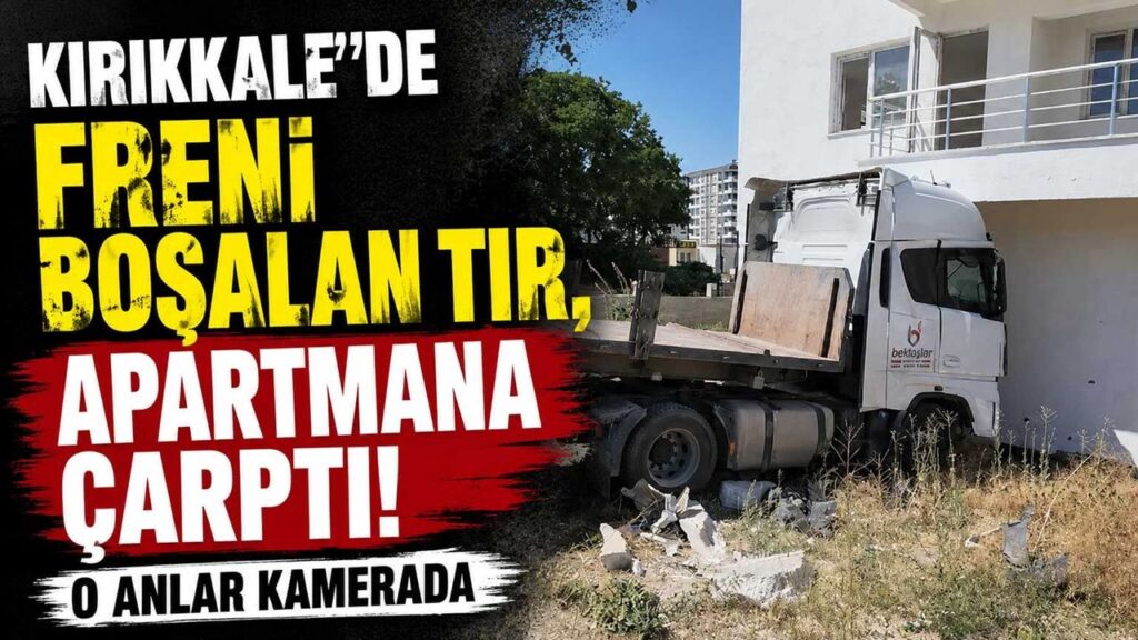 kirikkale’de-freni-bosalan-tir,-apartmana-carpti.-o-anlar-kamerada